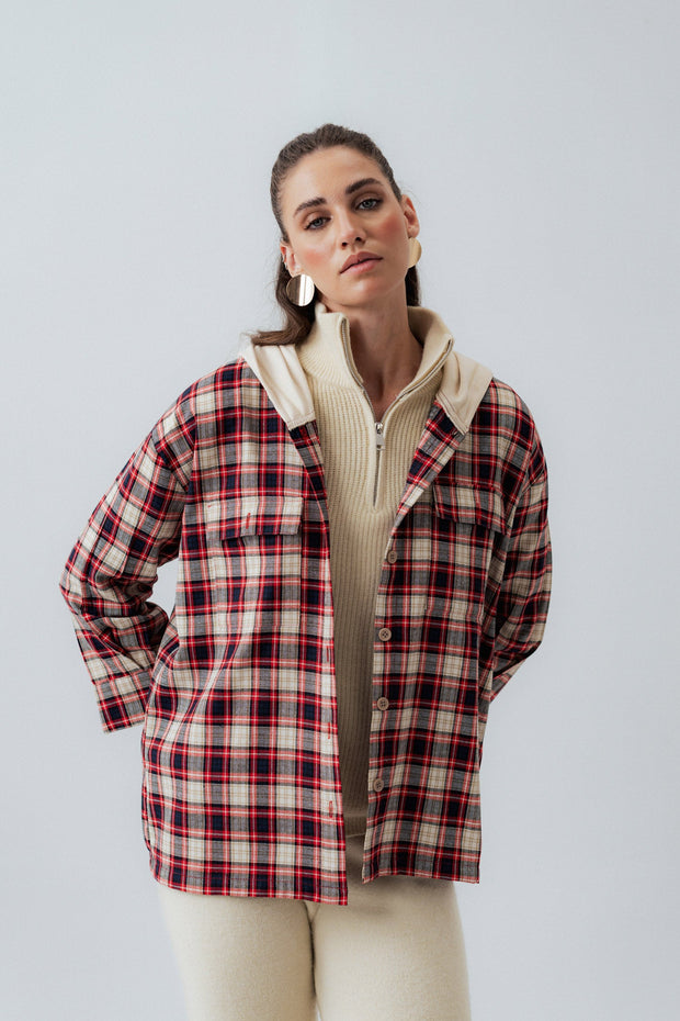 Multi-Colored Oversized Fit Flannel Shirt