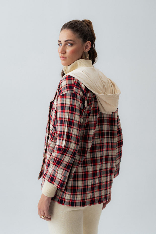 Multi-Colored Oversized Fit Flannel Shirt