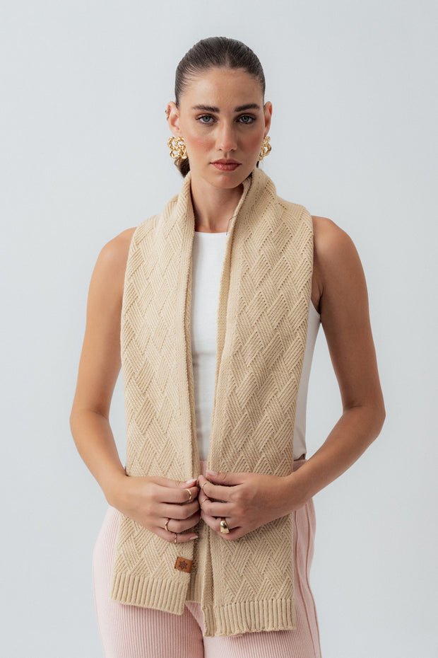 Beige Knitted Scarf