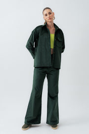 Green Oversized Fit Corduroy Shirt