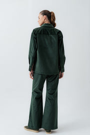 Green Oversized Fit Corduroy Shirt